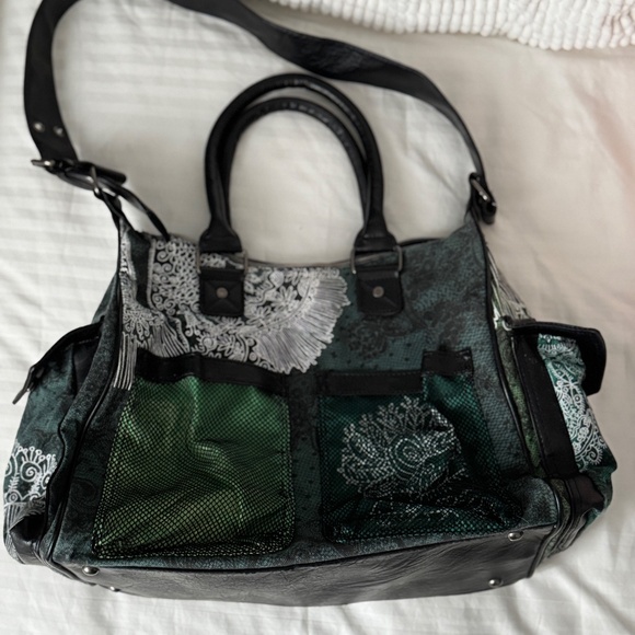Desigual - Black and Green Hand Bag - Picture 12 of 16